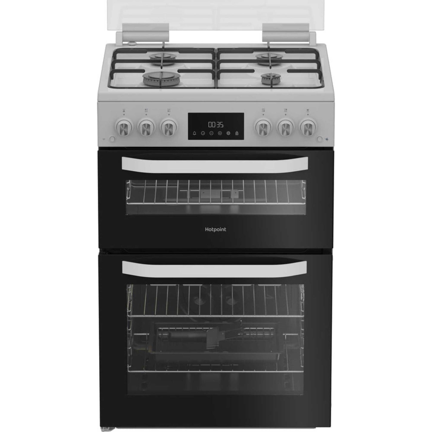 Hotpoint 60cm Gas Double Oven Cooker - HDG6GDCW
