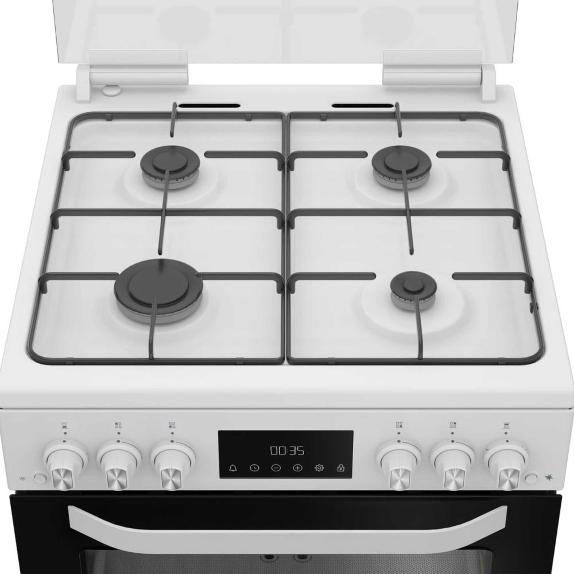 Hotpoint 60cm Gas Double Oven Cooker - HDG6GDCW