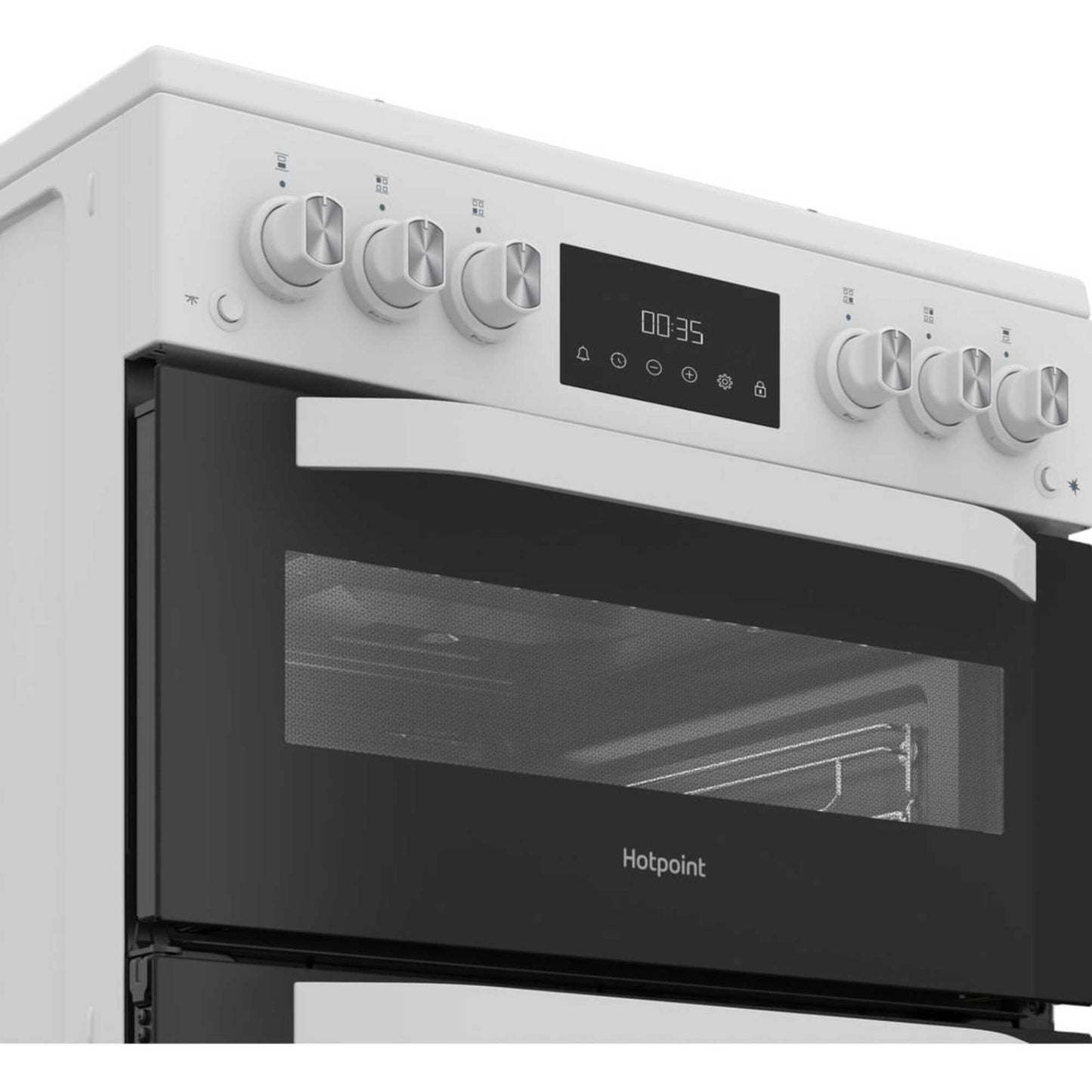 Hotpoint 60cm Gas Double Oven Cooker - HDG6GDCW