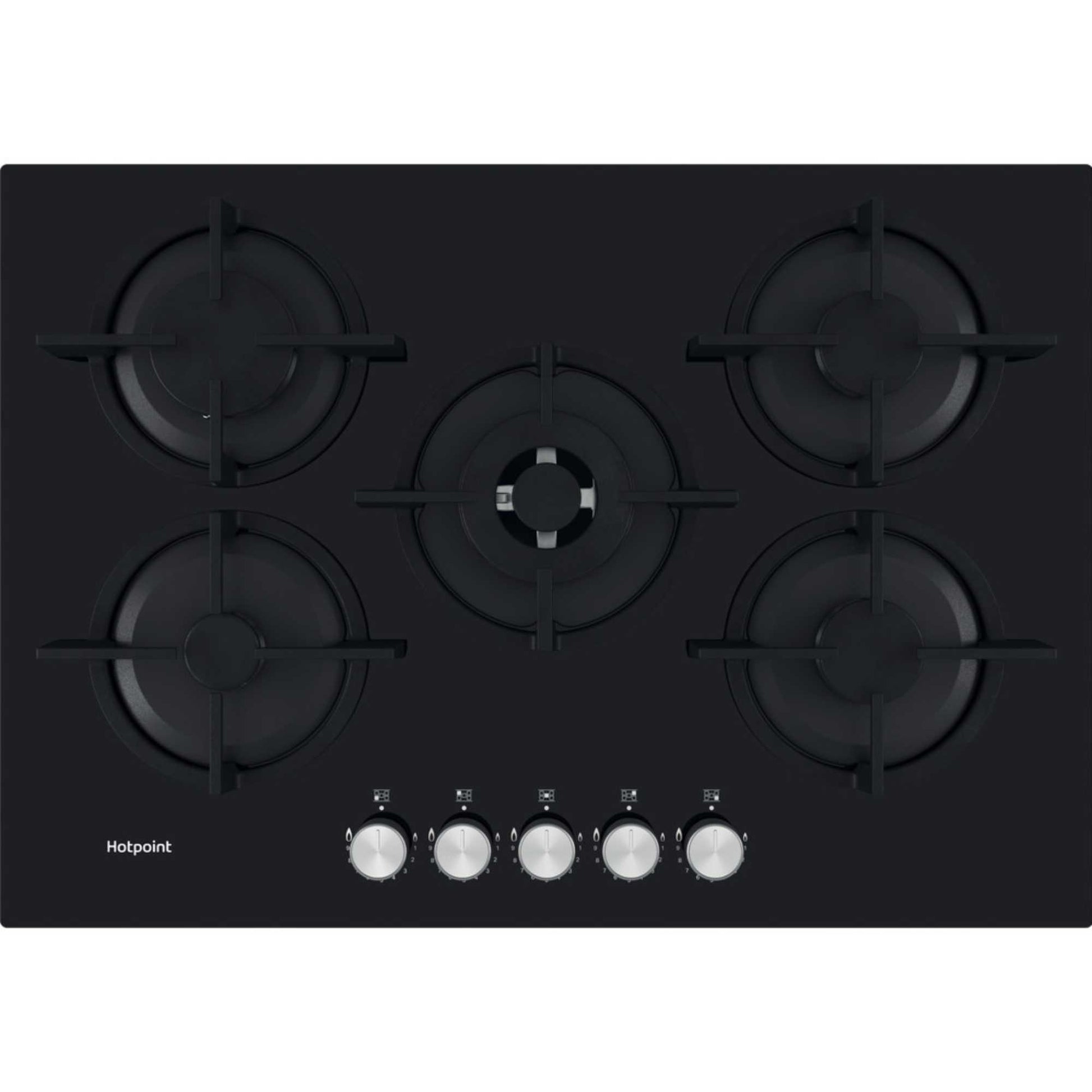 Hotpoint HGS 72S BK 75cm 5 Burner Gas Hob - Black
