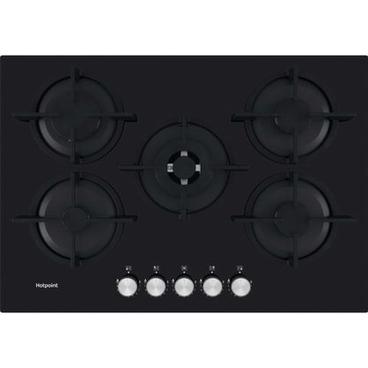 Hotpoint HGS 72S BK 75cm 5 Burner Gas Hob - Black