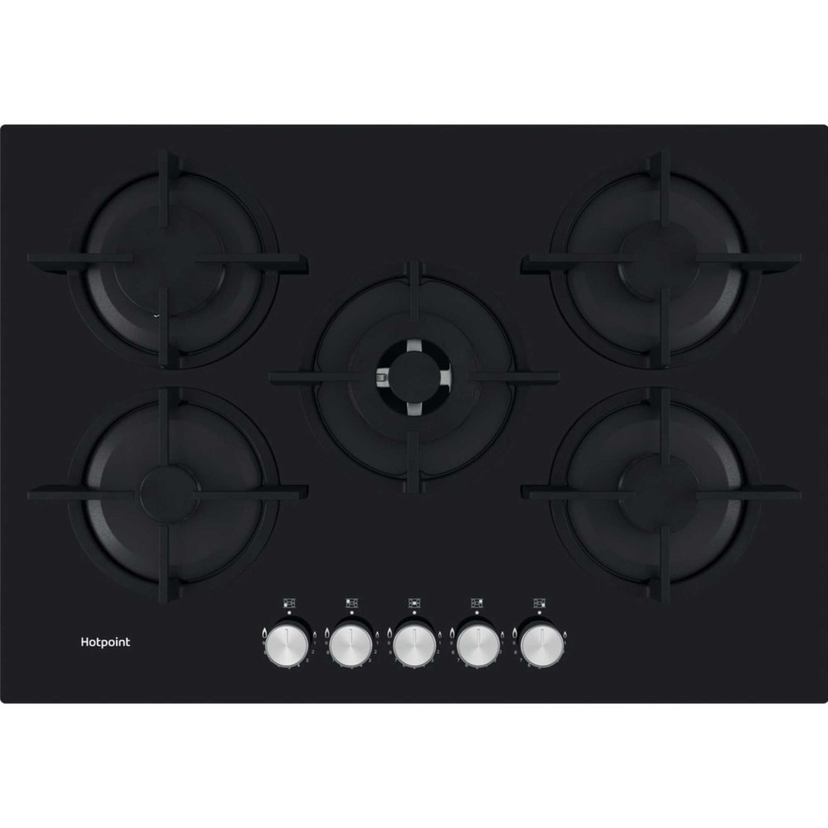 Hotpoint HGS 72S BK 75cm 5 Burner Gas Hob - Black