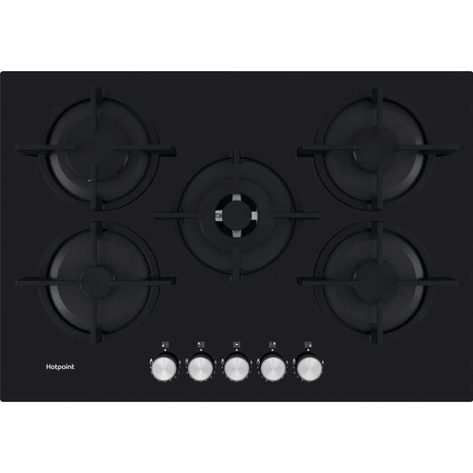 Hotpoint HGS 72S BK 75cm 5 Burner Gas Hob - Black