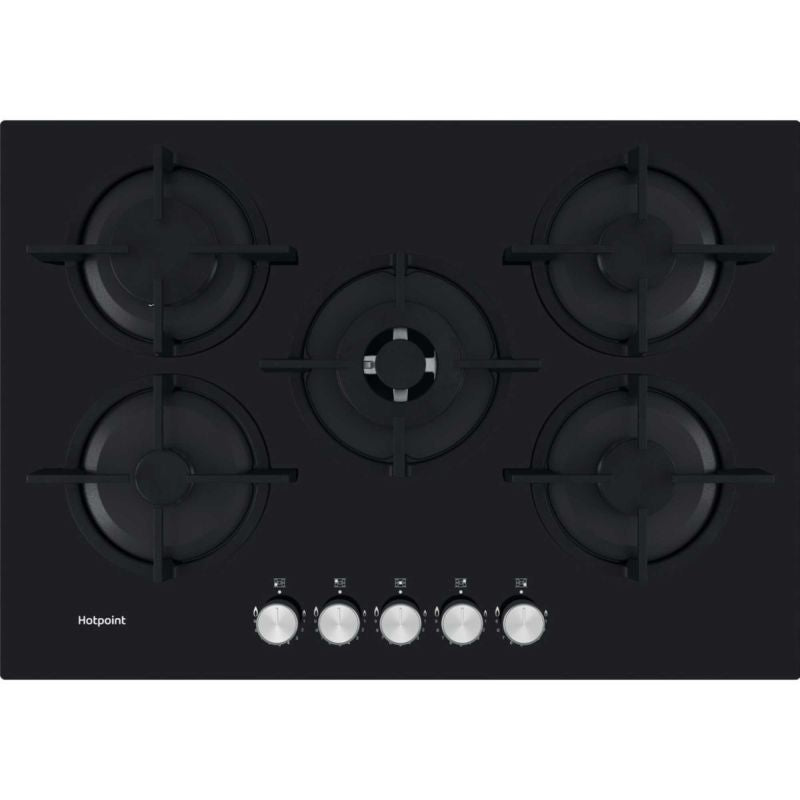Hotpoint HGS 72S BK 75cm 5 Burner Gas Hob - Black
