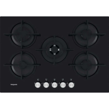 Hotpoint HGS 72S BK 75cm 5 Burner Gas Hob - Black