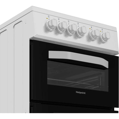 Hotpoint 50cm Electric Single Oven Cooker - HTE5VCW