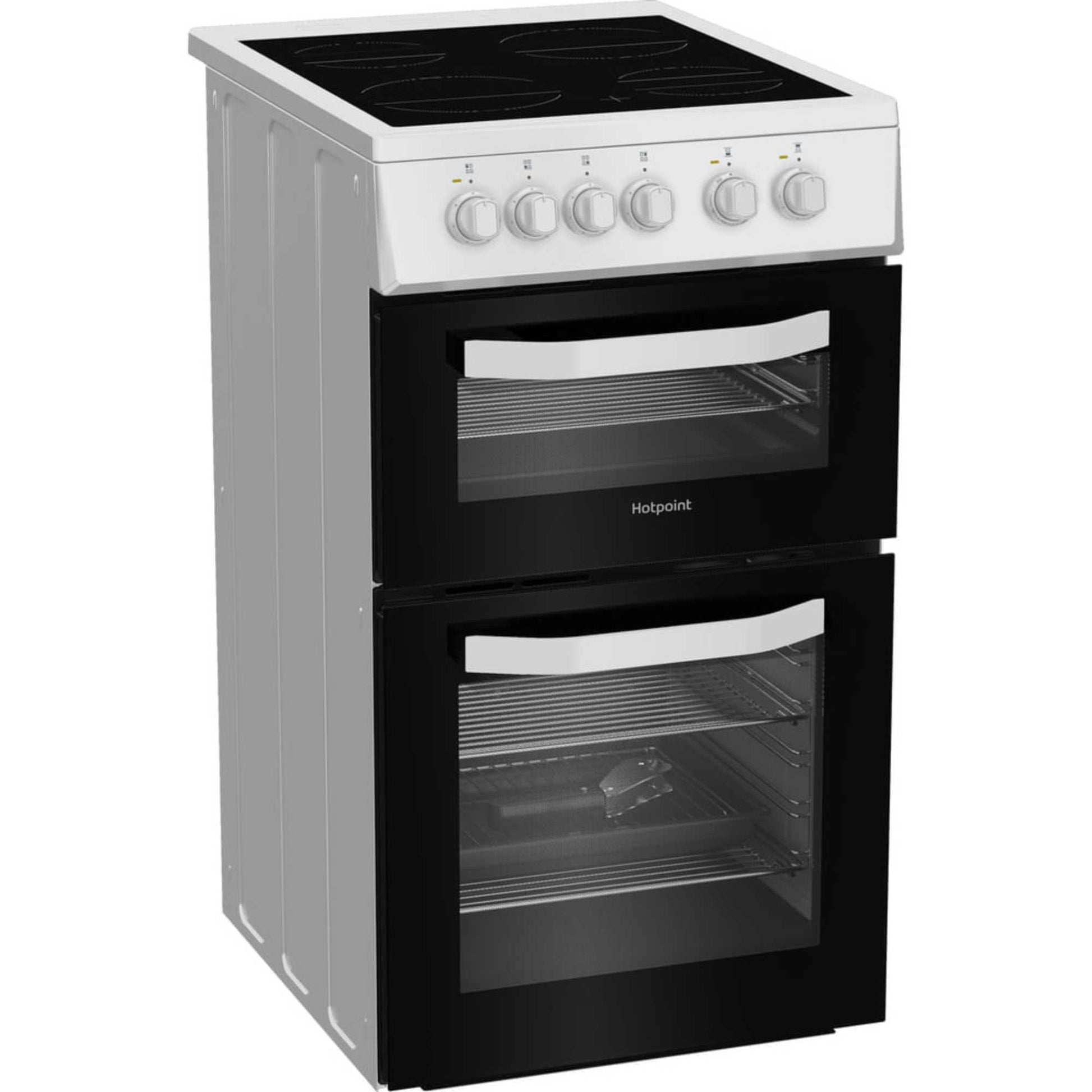 Hotpoint 50cm Electric Single Oven Cooker - HTE5VCW