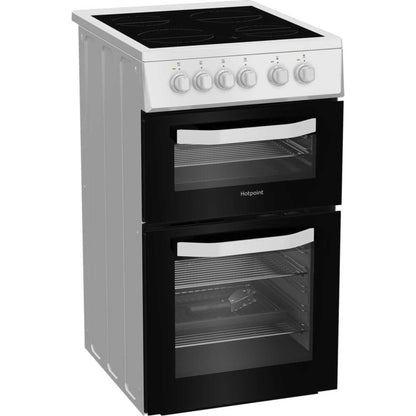 Hotpoint 50cm Electric Single Oven Cooker - HTE5VCW