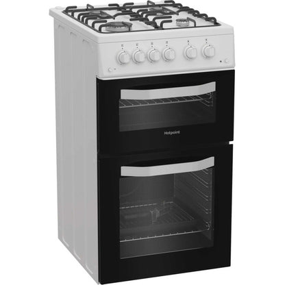 Hotpoint 50cm Gas Single Oven Cooker - HTG5GCW