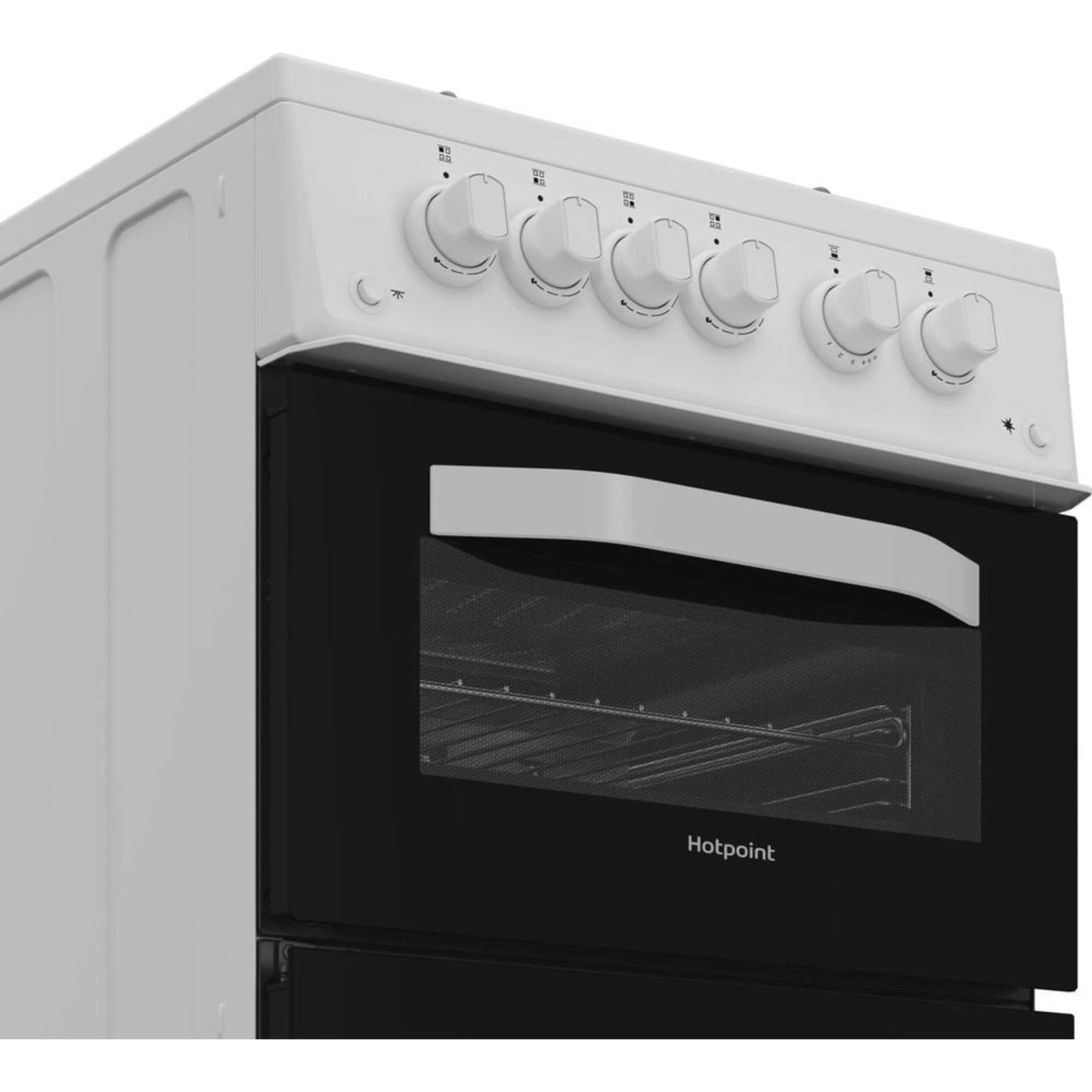 Hotpoint 50cm Gas Single Oven Cooker - HTG5GCW