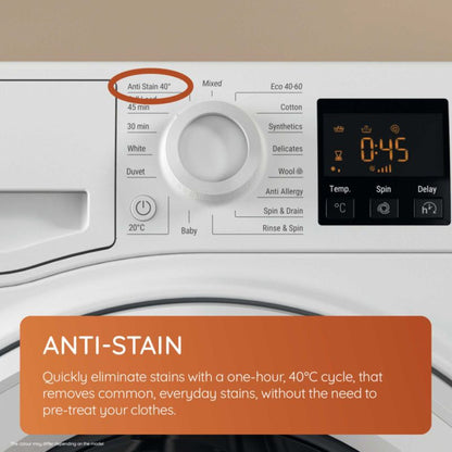Hotpoint Anti-Stain 10kg 1400rpm Washing Machine - NSWM 1046 W UK