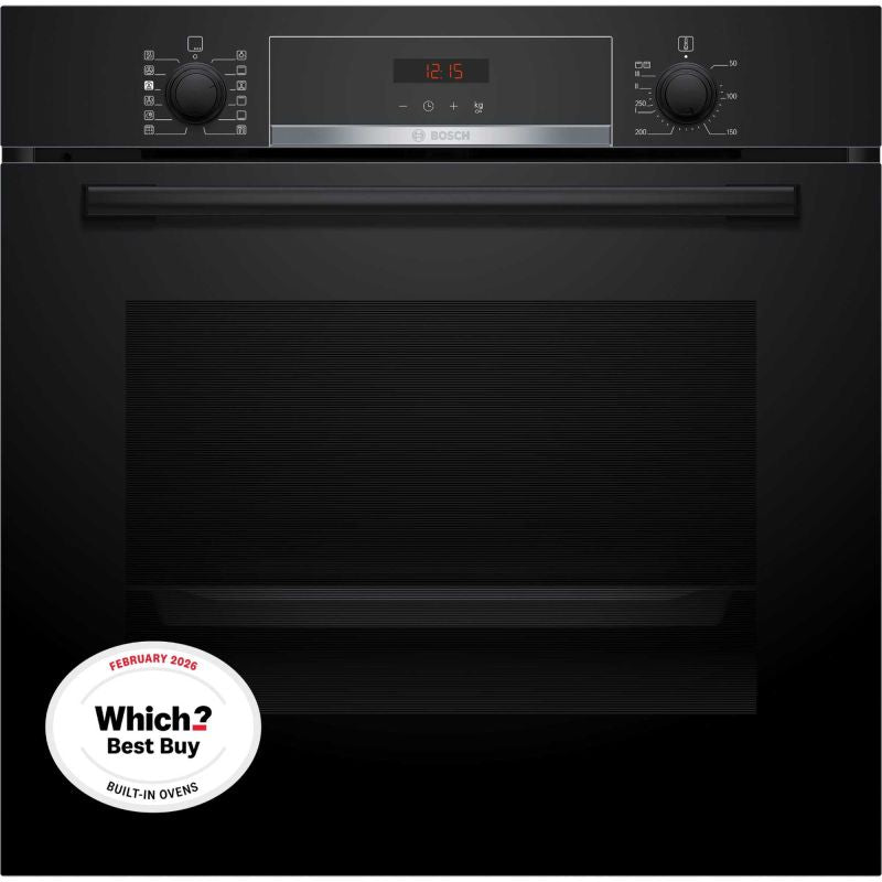 Bosch Series 4 HQA574BB3B Built-In Single Oven with Steam Function - Black