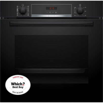 Bosch Series 4 HQA574BB3B Built-In Single Oven with Steam Function - Black