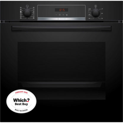Bosch Series 4 HQA574BB3B Built-In Single Oven with Steam Function - Black