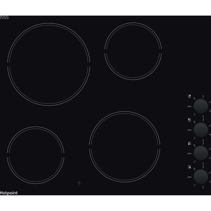 Hotpoint HR 620 R H 60cm 4 Zone Ceramic Hob - Black