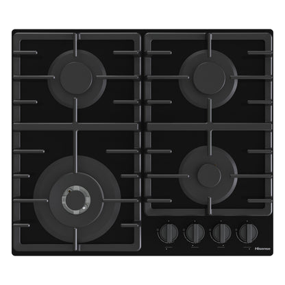 Hisense GG663BHF 60cm 4 Burner Gas Hob - Black