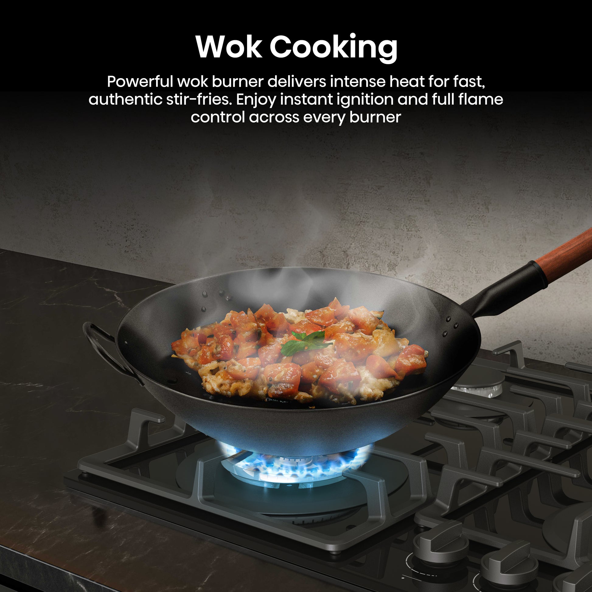Hisense GG663BHF 60cm 4 Burner Gas Hob - Black