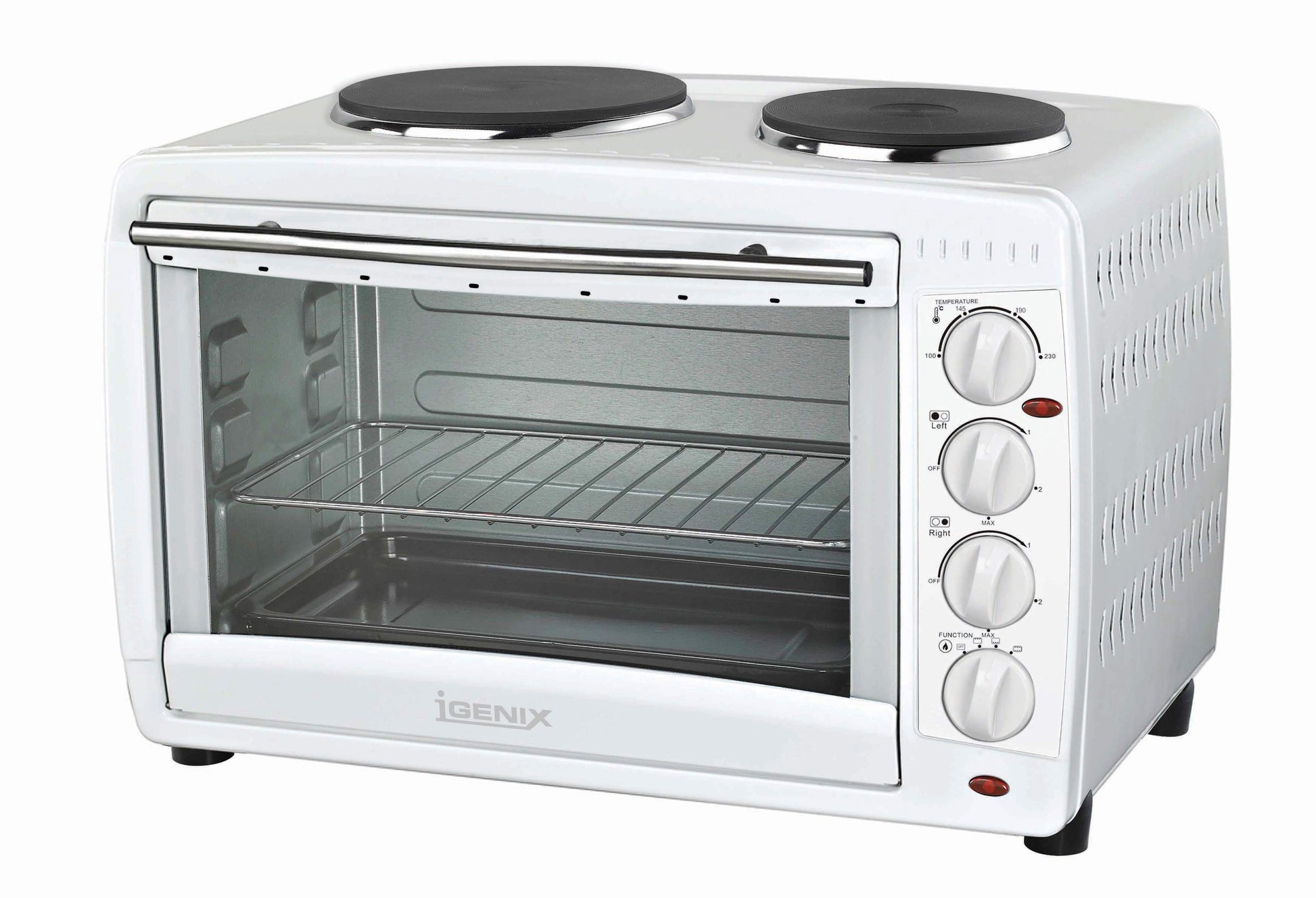 45 LITRE ELECTRIC MINI OVEN DOUBLE HOTPLATES WHITE