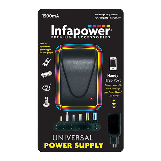 1500Ma 7-Way Universal Power Supply Ac/Dc Adapter