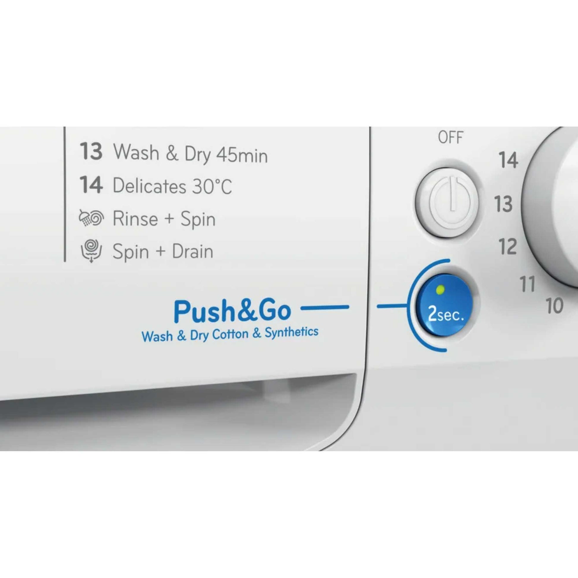 Indesit Push&Go 10kg Wash 7kg Dry 1400rpm Washer Dryer - BDE 107436 WV UK
