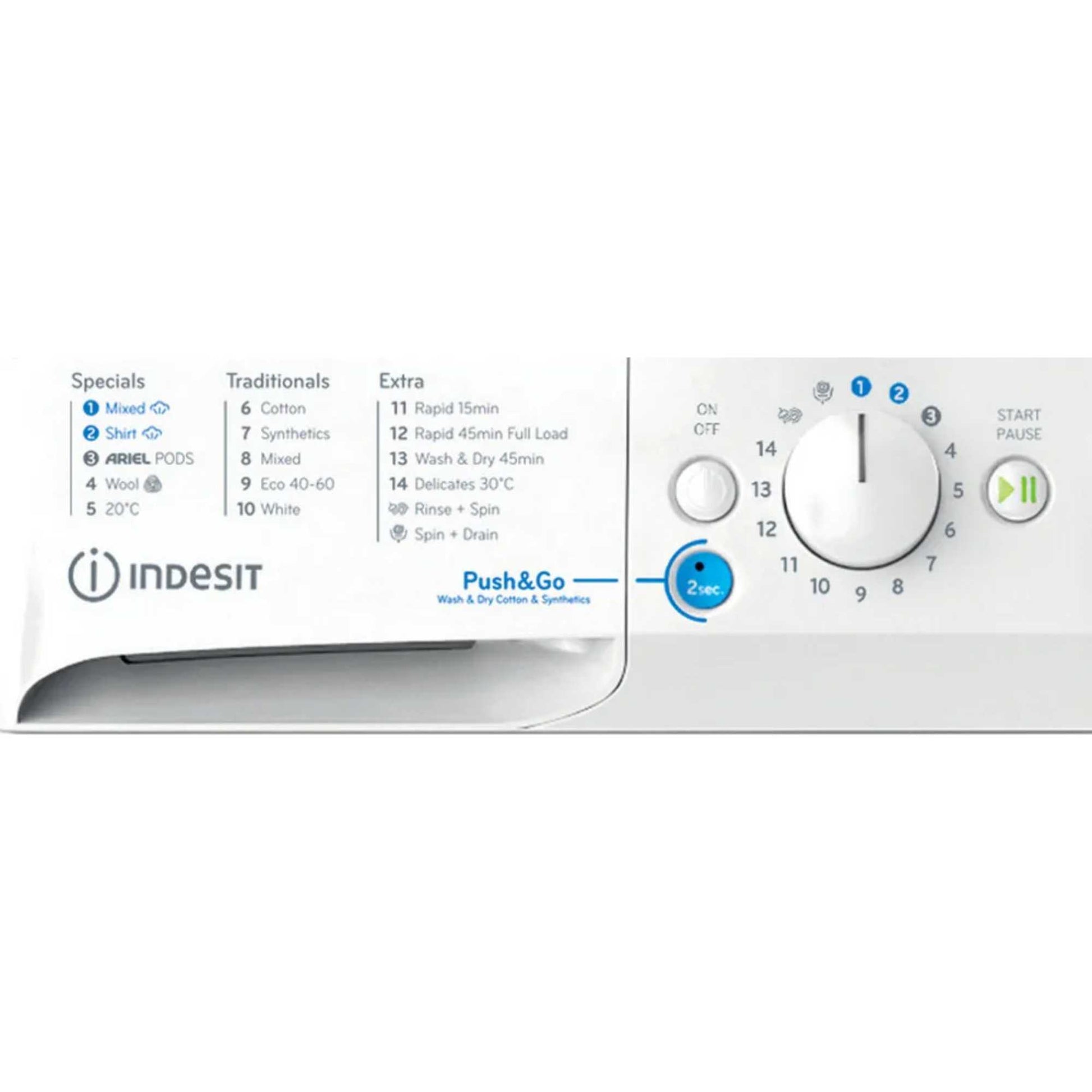 Indesit Push&Go 10kg Wash 7kg Dry 1400rpm Washer Dryer - BDE 107436 WV UK