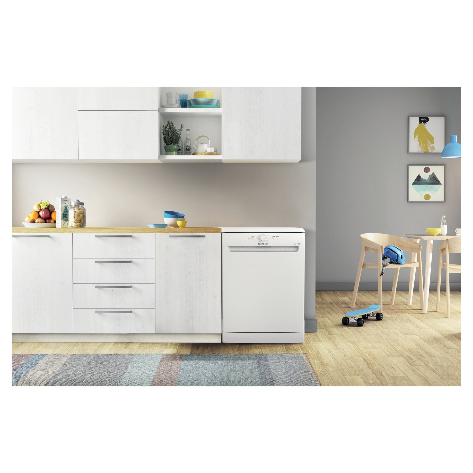 Indesit Push&Go Freestanding Full-Sized Dishwasher - D2F HK26 UK
