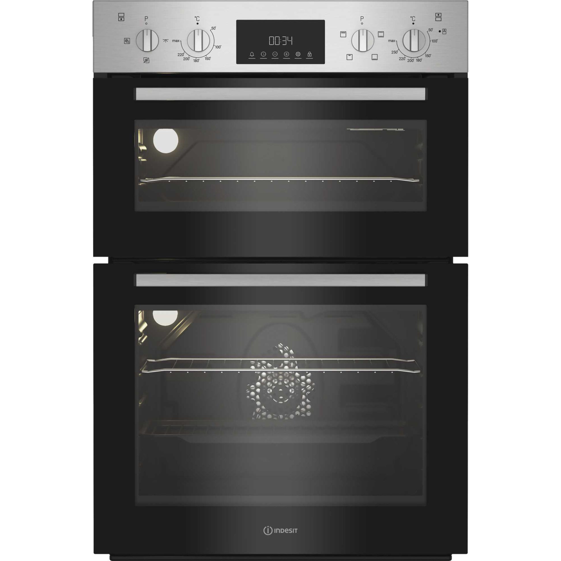 Indesit DII 10D IX Built-In Electric Fan Double Oven - Stainless Steel