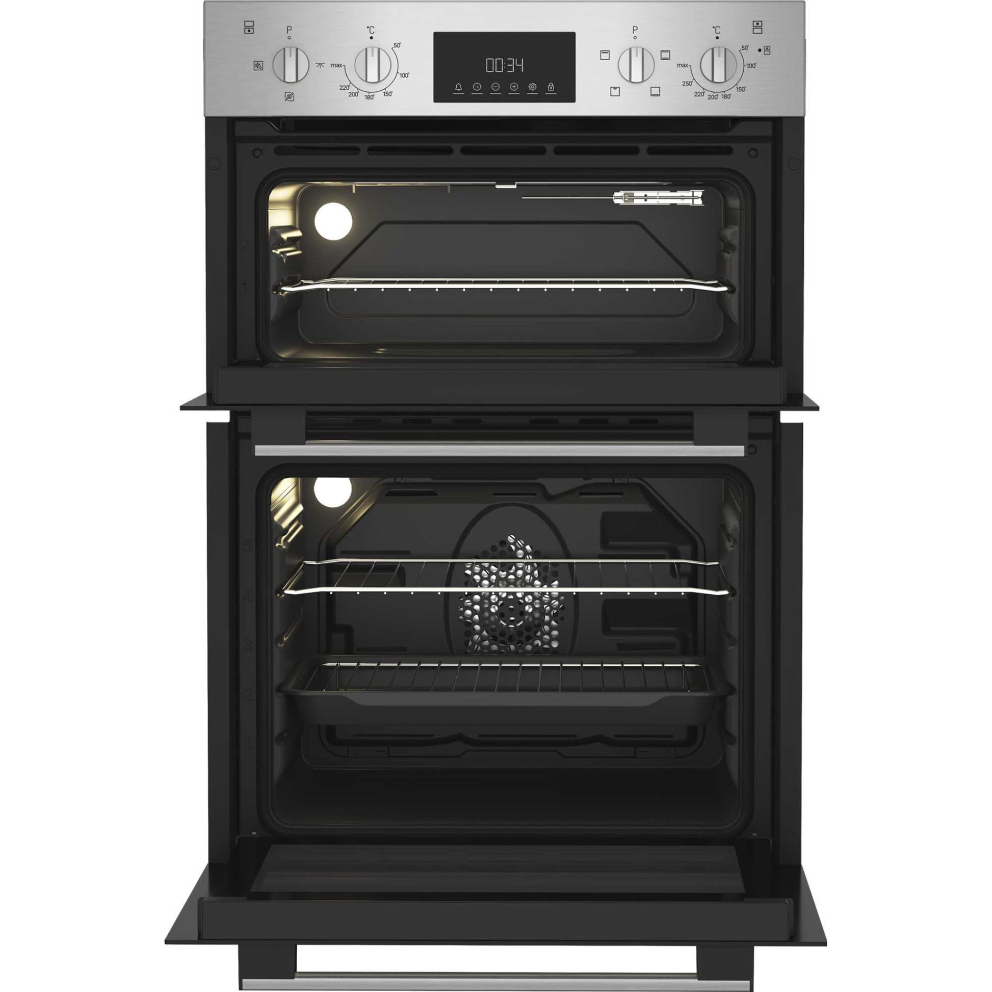 Indesit DII 10D IX Built-In Electric Fan Double Oven - Stainless Steel