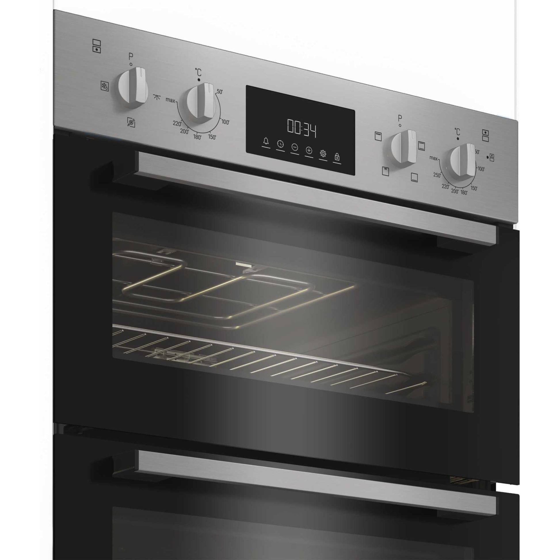 Indesit DII 10D IX Built-In Electric Fan Double Oven - Stainless Steel
