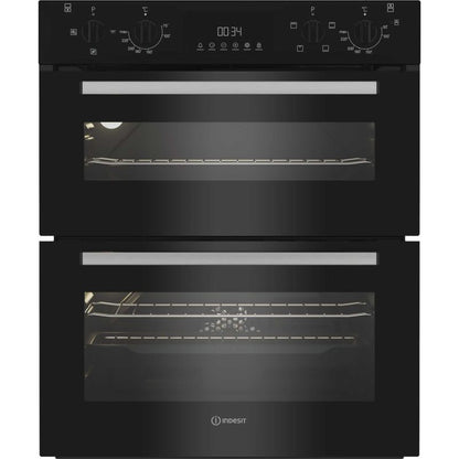 Indesit DUI 10D B Built-Under Electric Fan Double Oven - Black