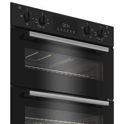 Indesit DUI 10D B Built-Under Electric Fan Double Oven - Black