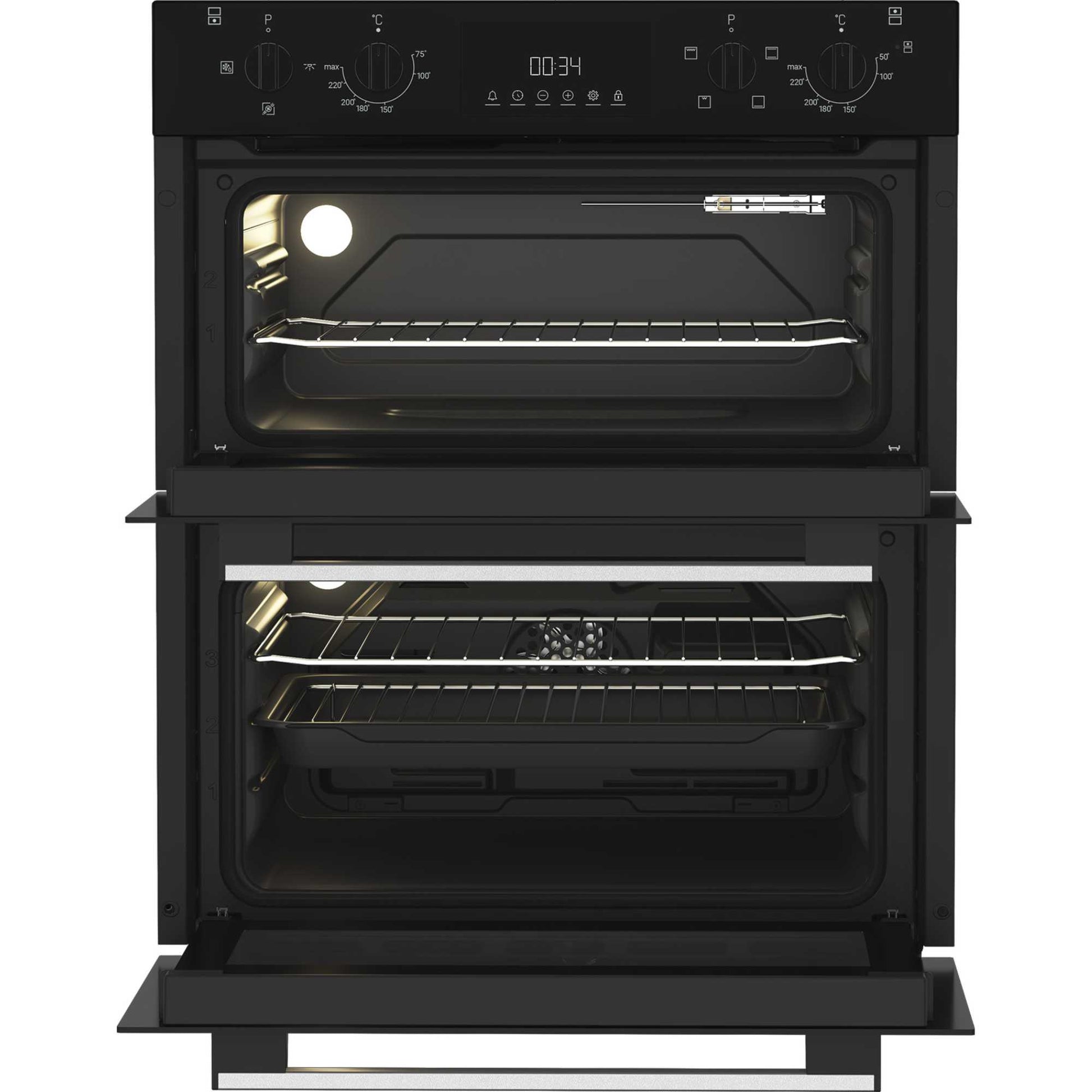 Indesit DUI 10D B Built-Under Electric Fan Double Oven - Black