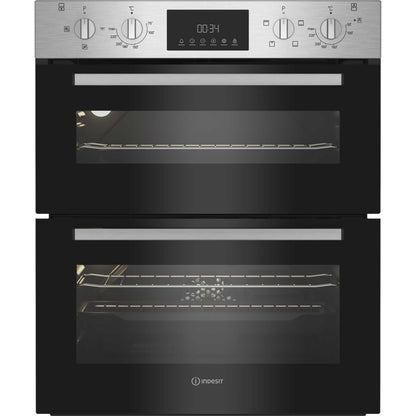 Indesit DUI 10D IX Built-Under Electric Fan Double Oven - Stainless Steel