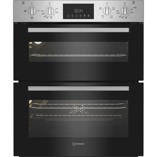 Indesit DUI 10D IX Built-Under Electric Fan Double Oven - Stainless Steel