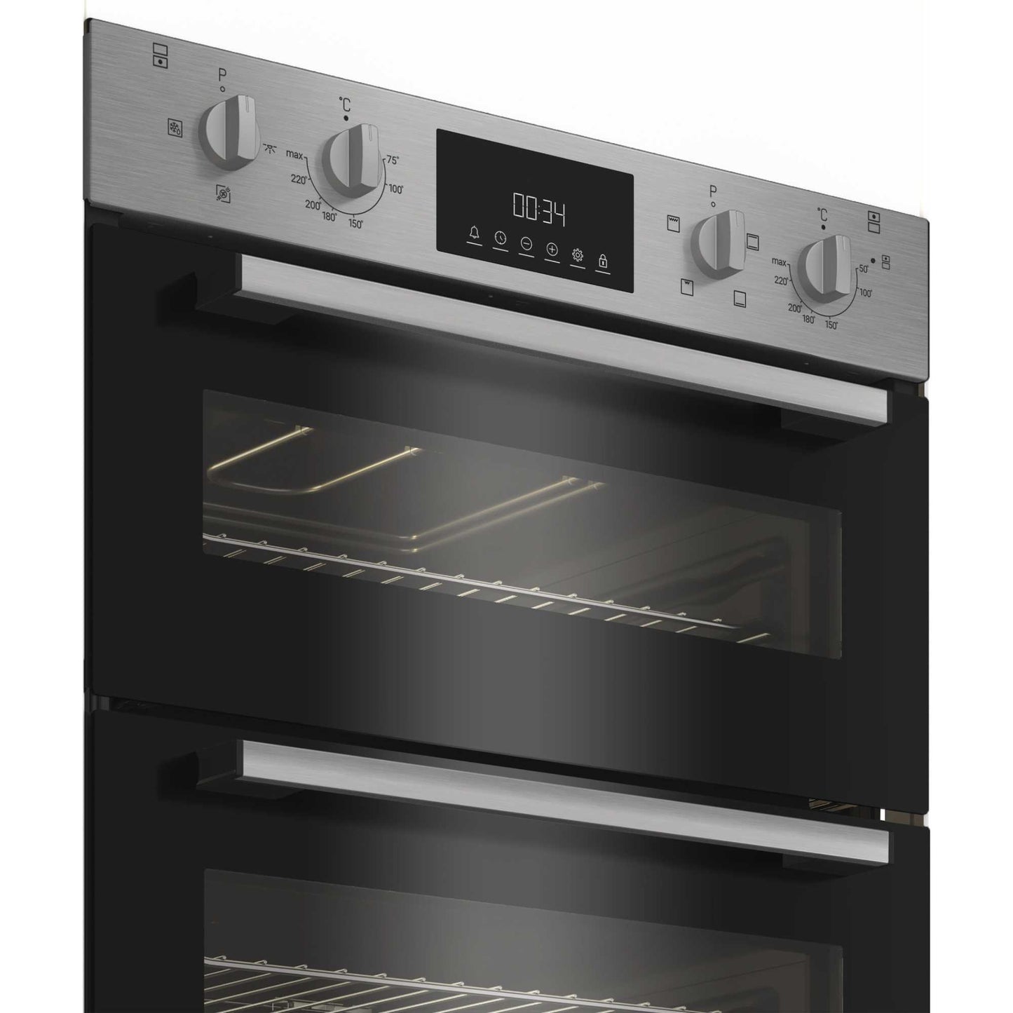 Indesit DUI 10D IX Built-Under Electric Fan Double Oven - Stainless Steel