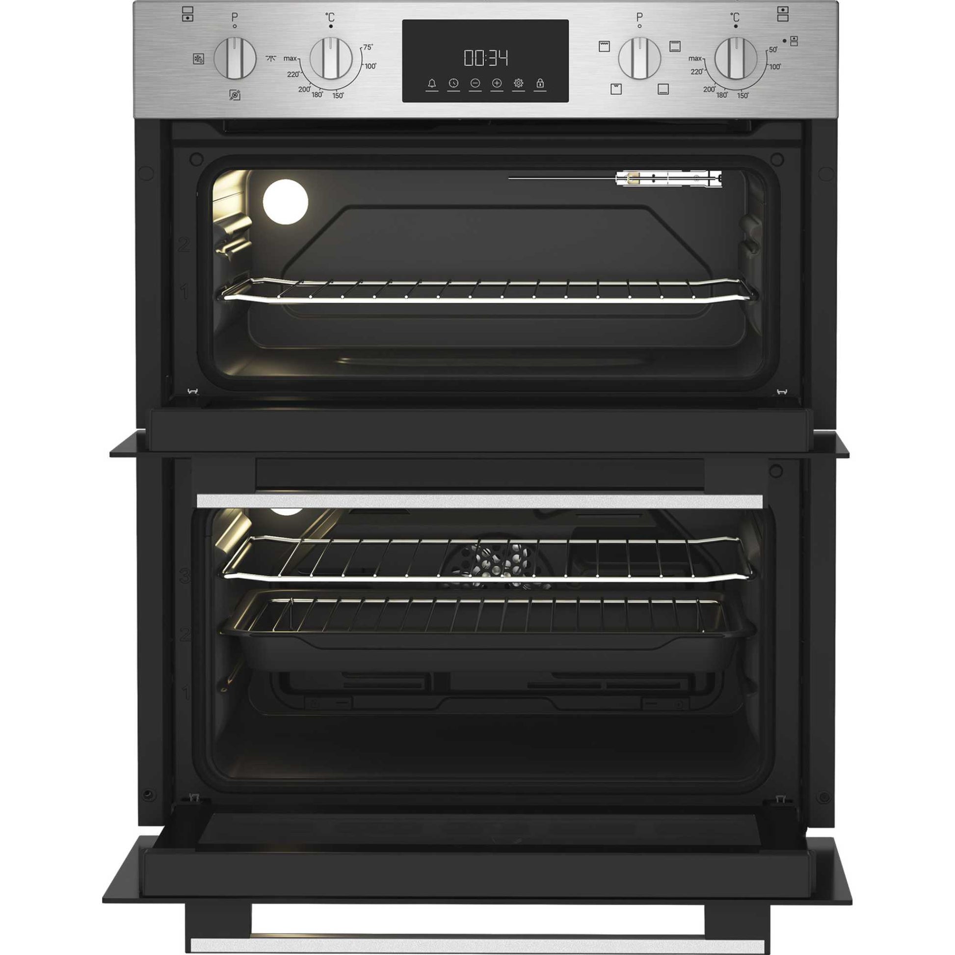 Indesit DUI 10D IX Built-Under Electric Fan Double Oven - Stainless Steel