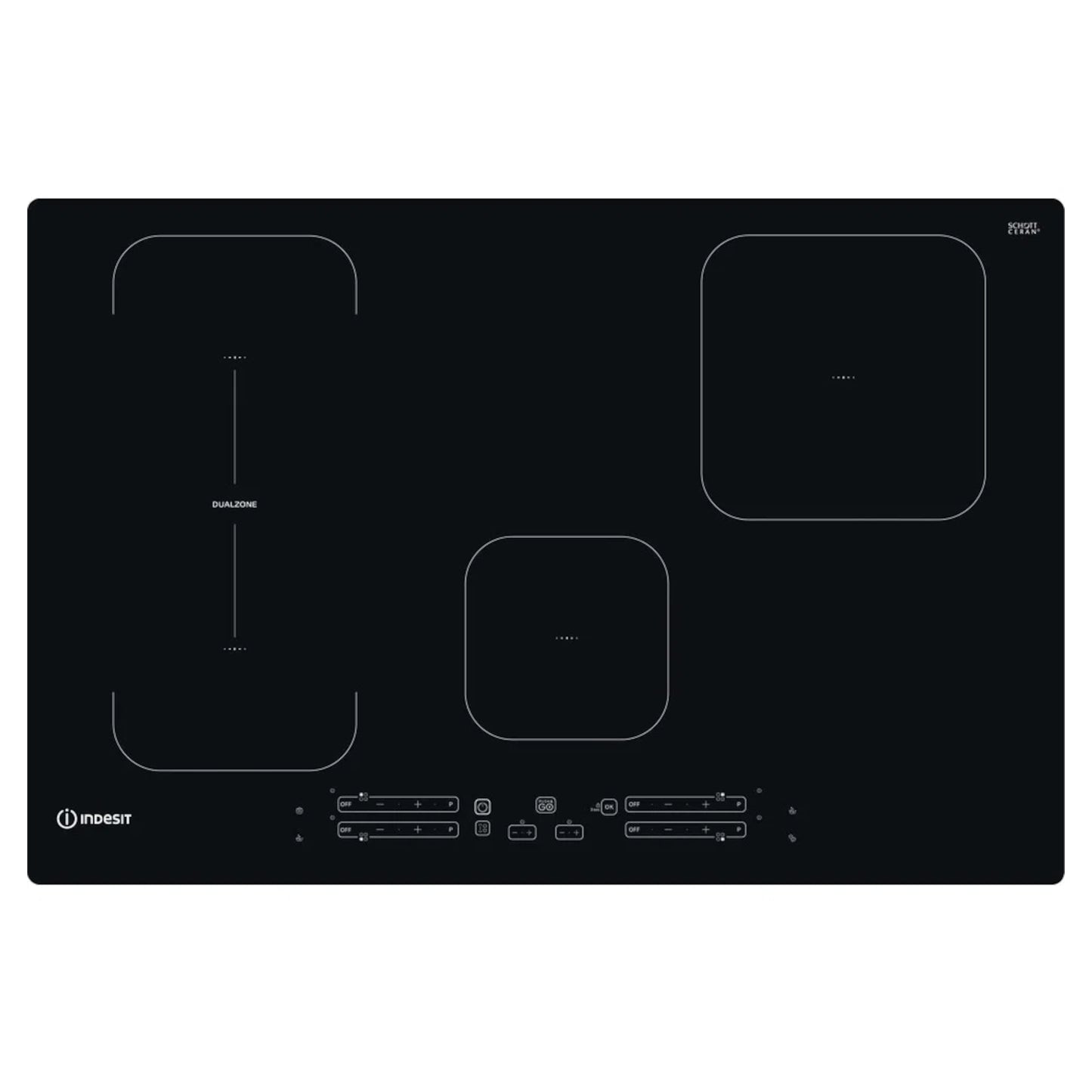 Indesit IB 21B77 NE 77cm Built-In 4 Zone Induction Hob - Black