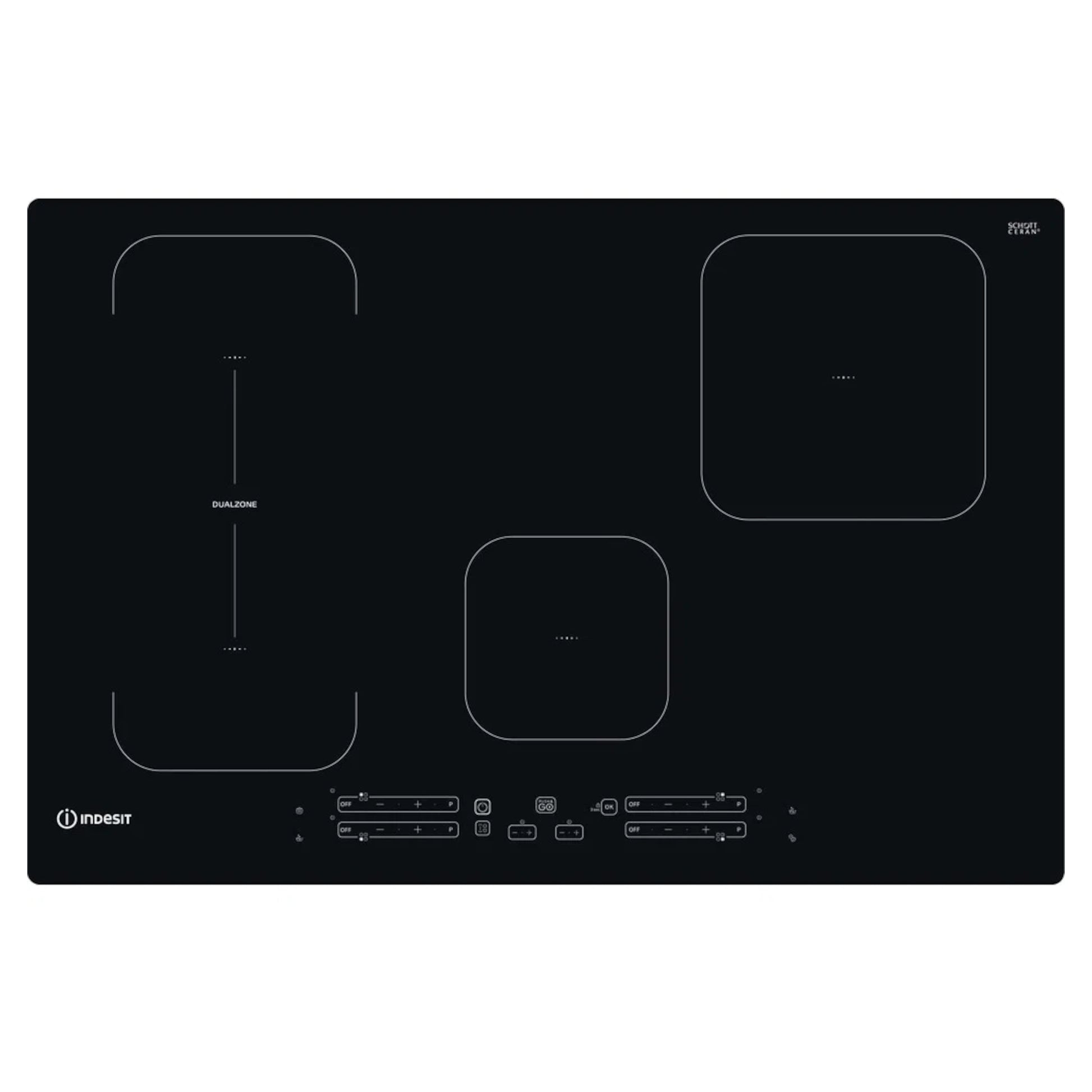 Indesit IB 21B77 NE 77cm Built-In 4 Zone Induction Hob - Black