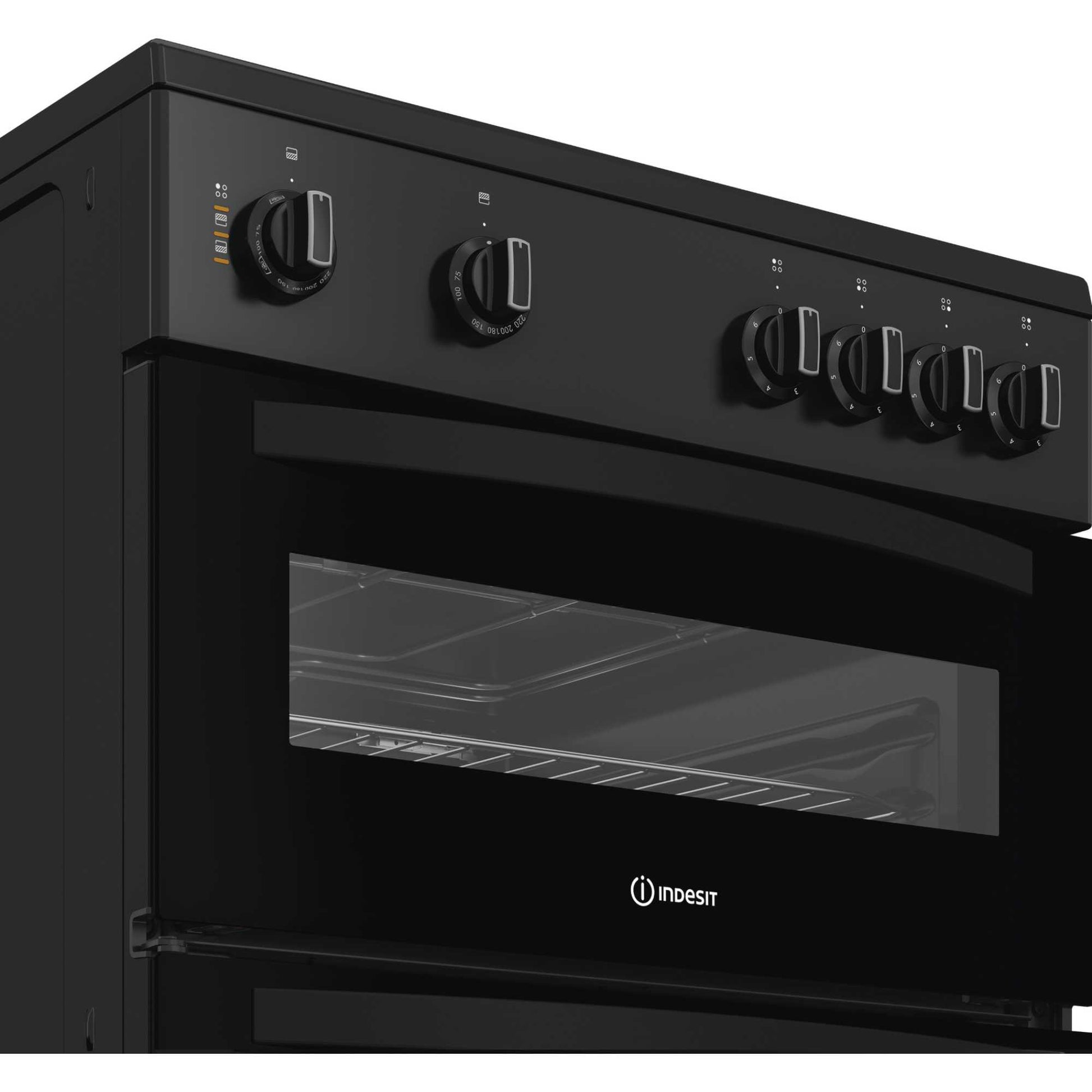 Indesit 60cm Electric Double Oven Cooker - IDE6VMB