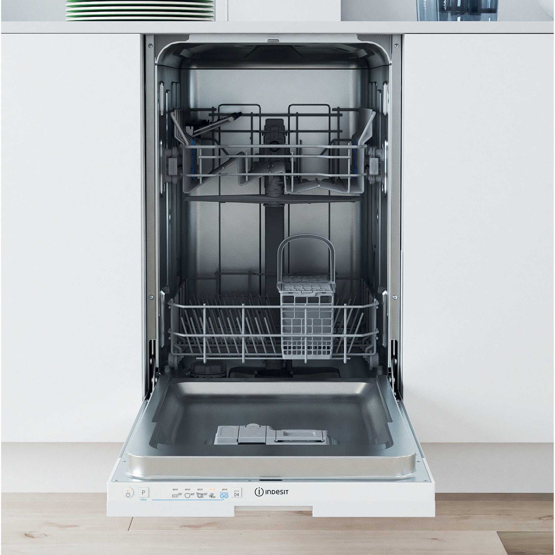 Indesit Push&Go Fully Integrated Slimline Dishwasher - IN2IE10CS80UK
