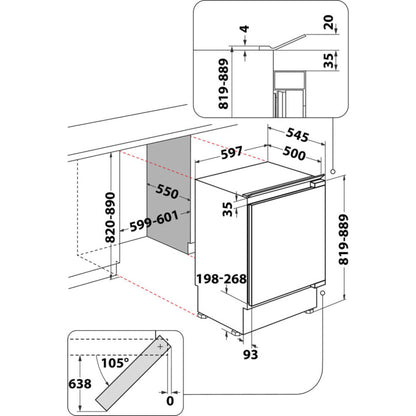 Indesit Built-In Undercounter Fridge - INBUF011