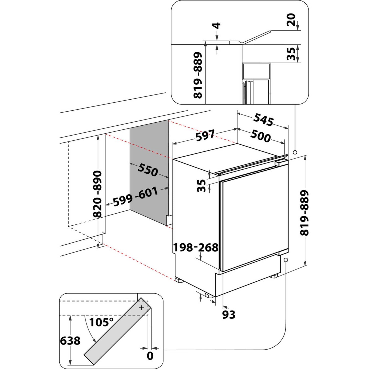Indesit Built-In Undercounter Freezer Low Frost - INBUFZ011.UK
