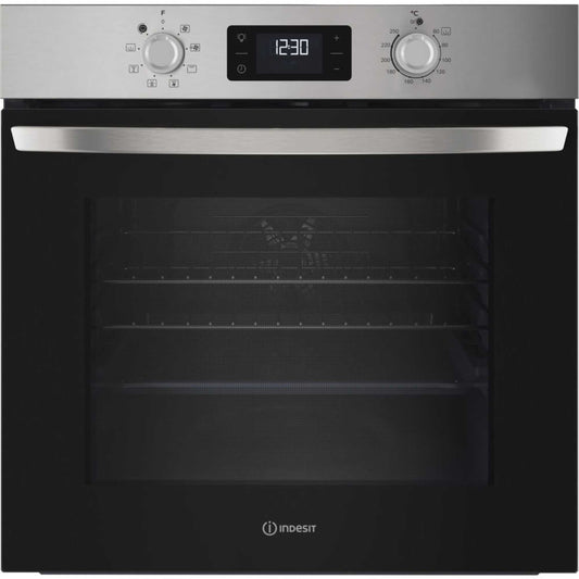 Indesit IO 253 X UK Turn&Go Single Fan Oven - Stainless Steel