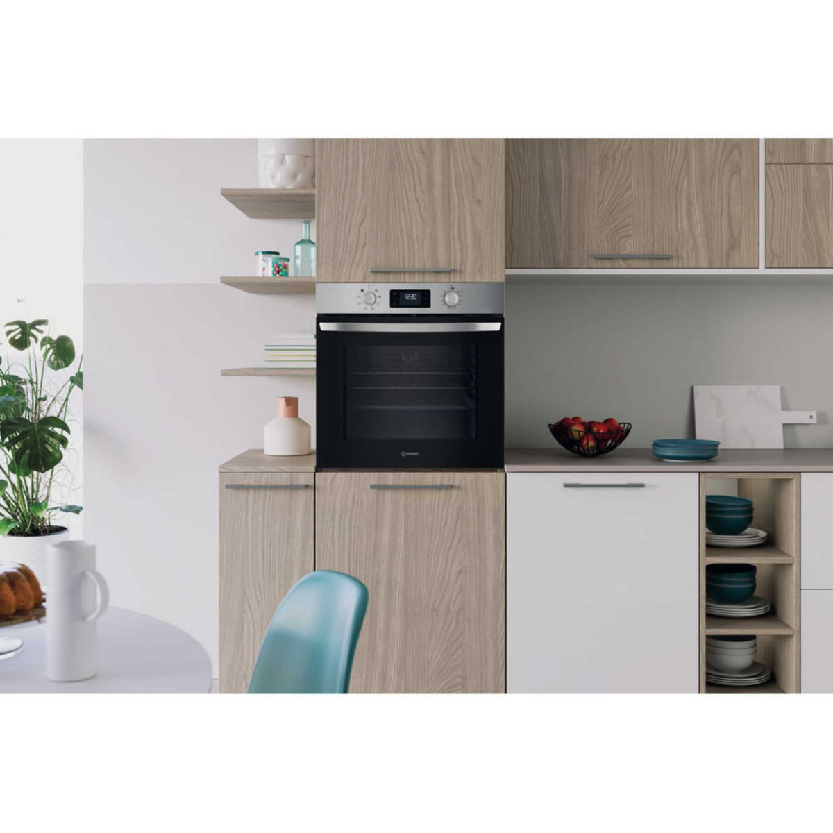 Indesit IO 253 X UK Turn&Go Single Fan Oven - Stainless Steel