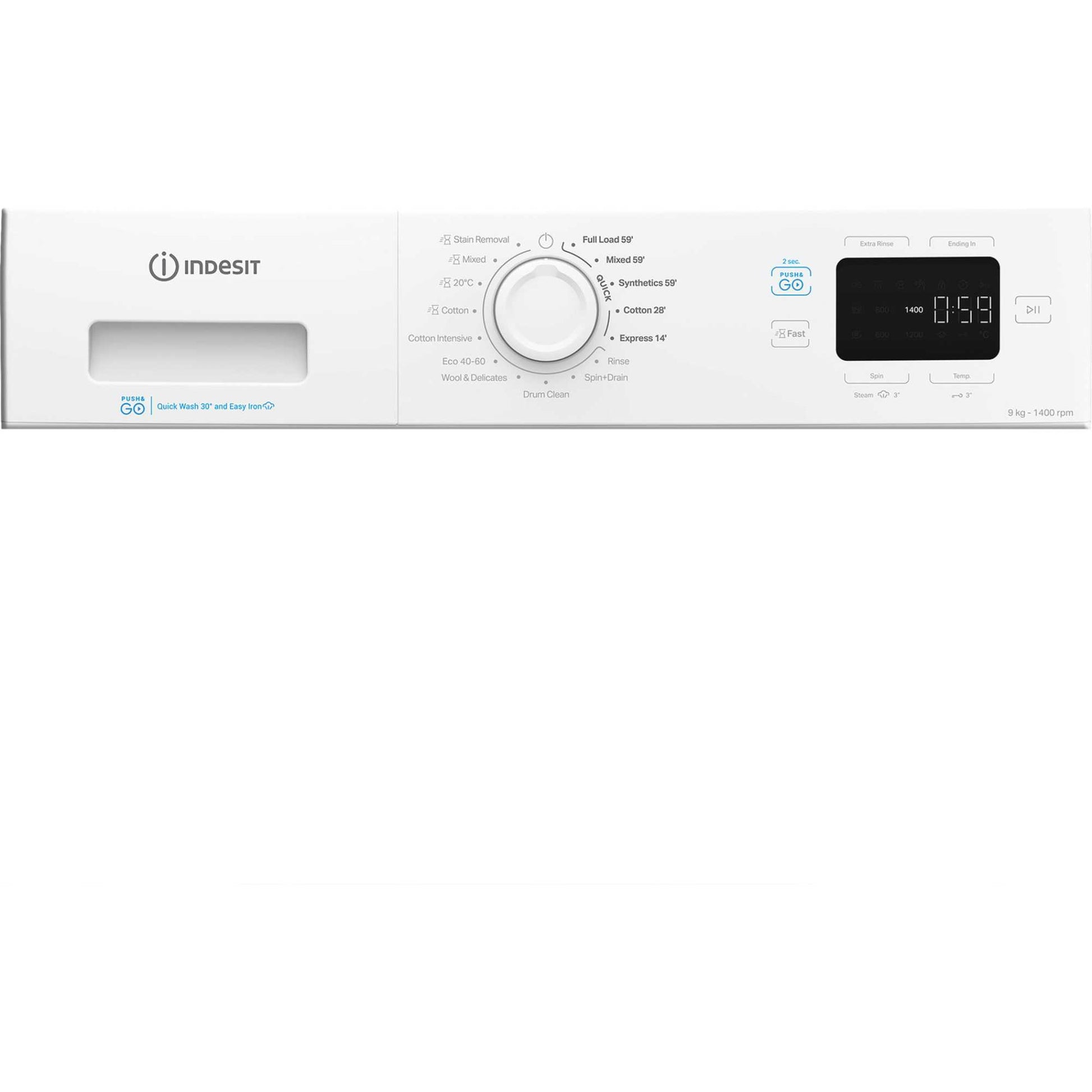 Indesit Push&Go 9kg 1400rpm Washing Machine - IP 946 PUSH&GO UK