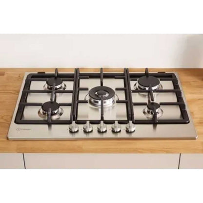 Indesit THP 751 W/IX/I 1 75cm Built-In 5 Burner Gas Hob