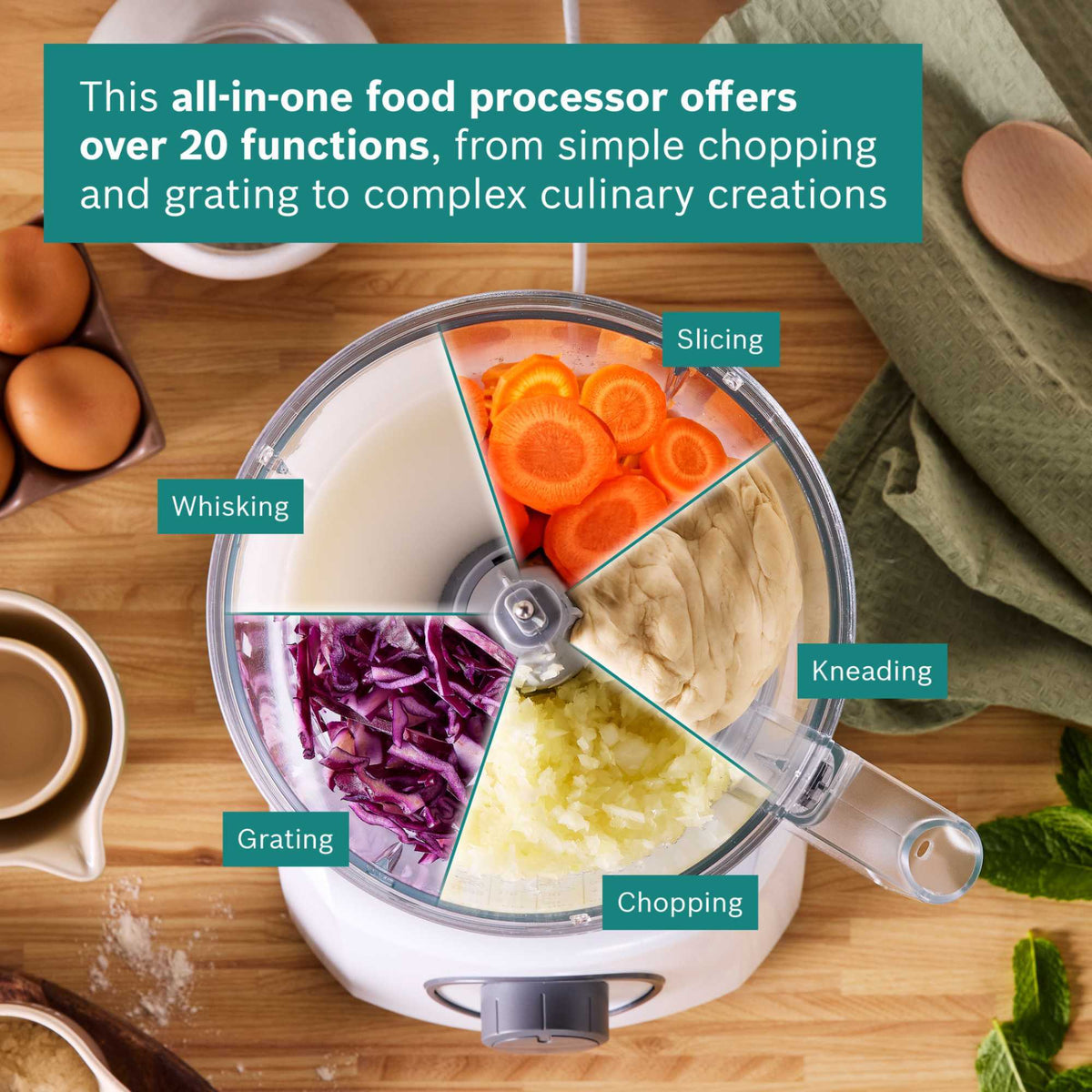 Bosch MCM3100WGB MultiTalent 3 Compact Food Processor