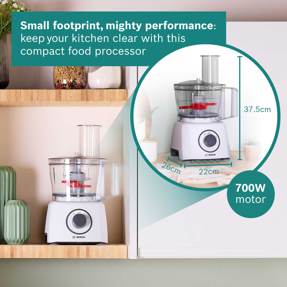 Bosch MCM3100WGB MultiTalent 3 Compact Food Processor