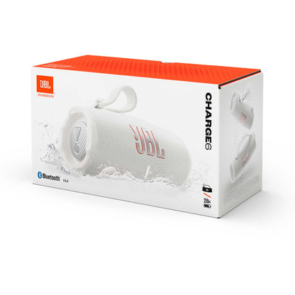 JBL CHARGE 6 Portable Waterproof & Drop-Proof Bluetooth Speaker - White
