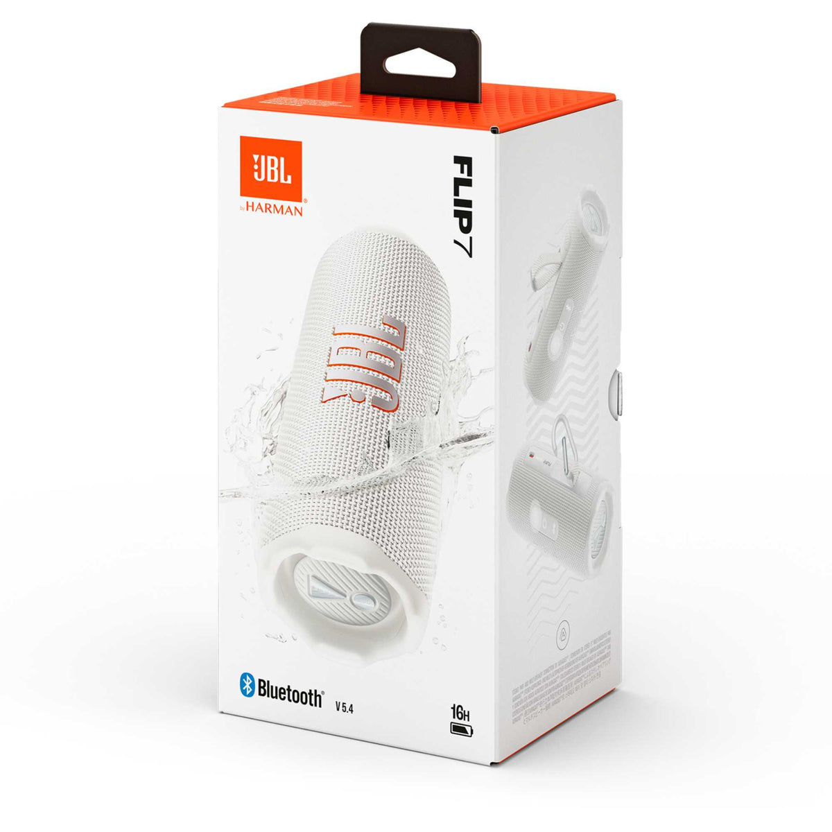 JBL Flip 7 Portable Bluetooth Speaker with JBL Pro Sound - White